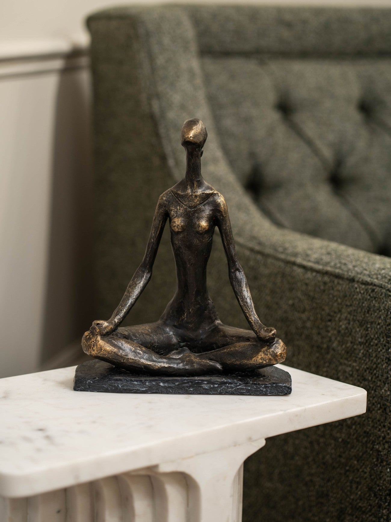 Antique Bronze Yoga Pose Sculpture